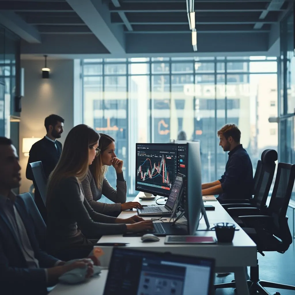 Bureau moderne et collaboratif d'IA Finance Pro